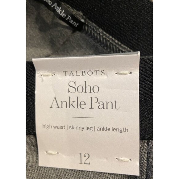 NWT Talbots Soho Ankle Pants Skinny Pull On Gray Size 12 New - Picture 4 of 5